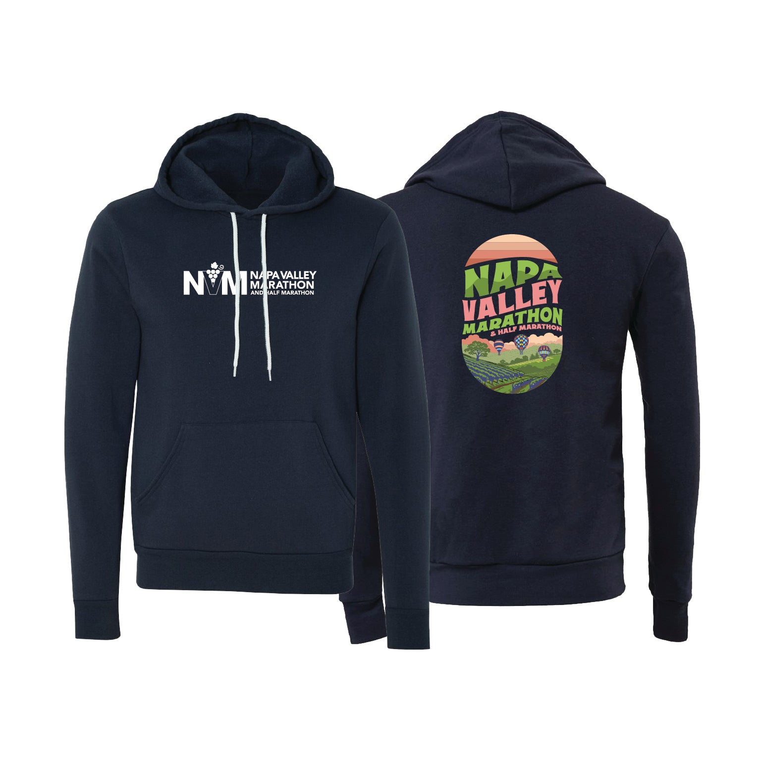 Unisex Pullover Hoody - Navy - Oval – Napa Valley Marathon