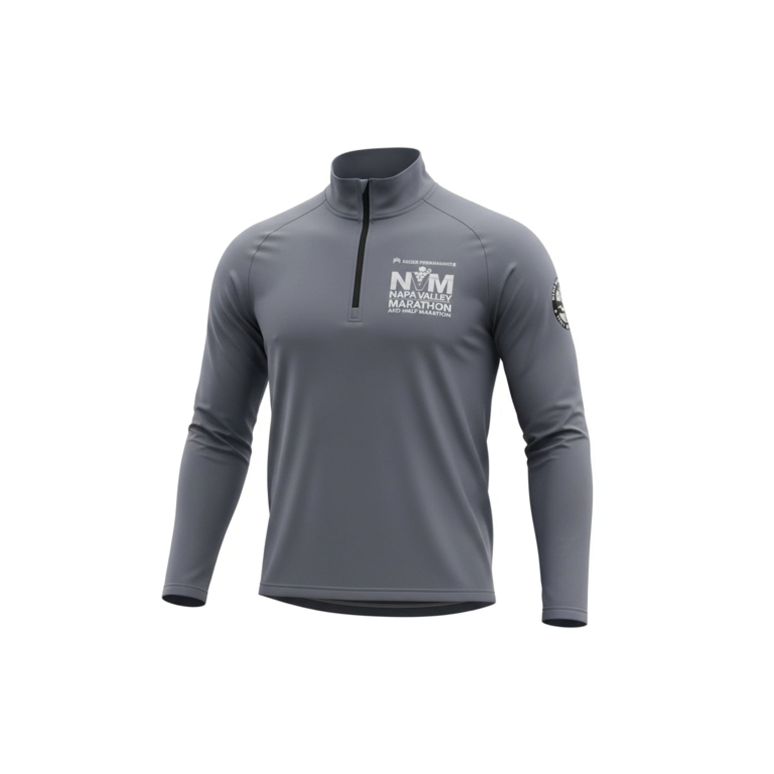 Mens Performance Quarter Zip - Grey Blue